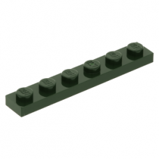 LEGO lapos elem 1x6, sötétzöld (3666)